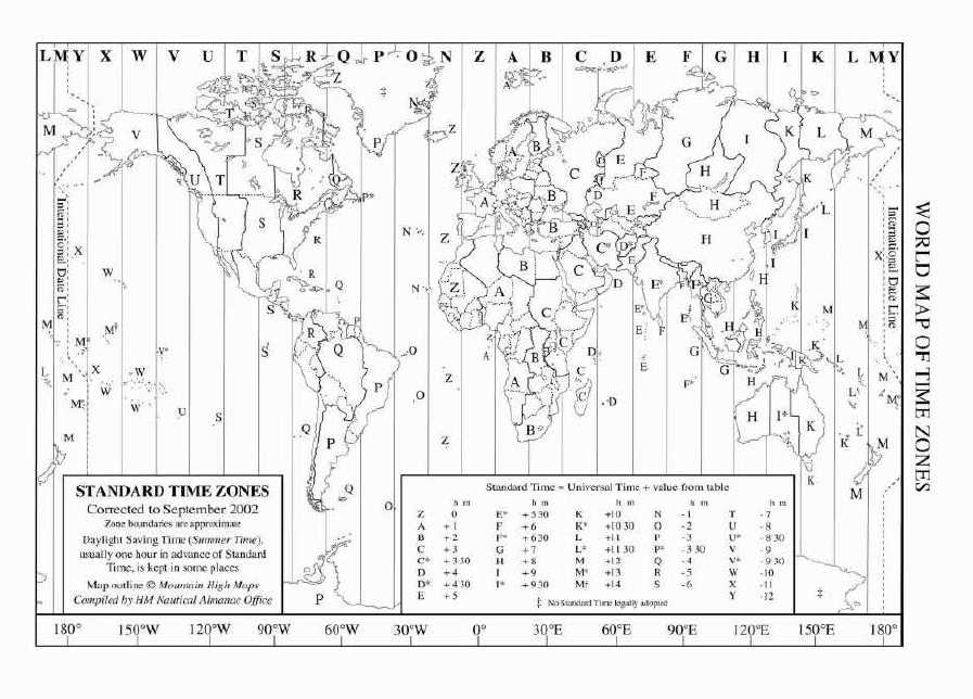 time zone map of the world. World Time Zone Map